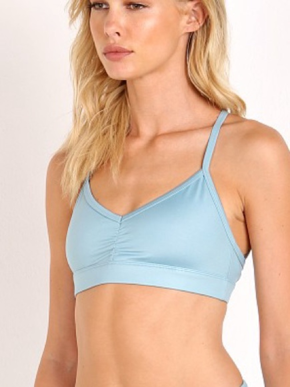 Alo Yoga Sunny Strappy Sports Bra Womens Size Small Light Blue Color